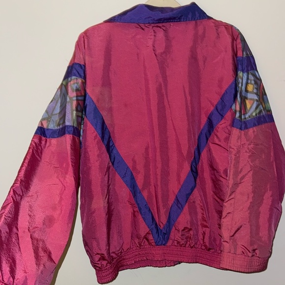 Colorful Geometric Women's Bomber Jacket - Picture 4 of 5